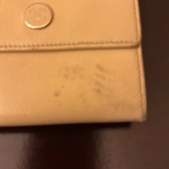 Chanel tan compact wallet. Pre loved condition. - Picture 3 of 9